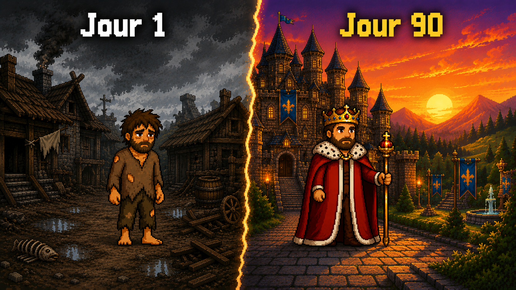 3 mois Pour Devenir un Roi — Jour 1 vs Jour 90